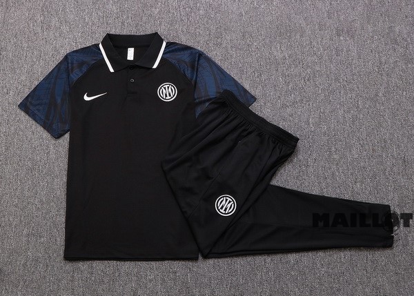 Foot Maillot Pas Cher Ensemble Complet Polo Inter Milán 2022 2023 Noir Gris