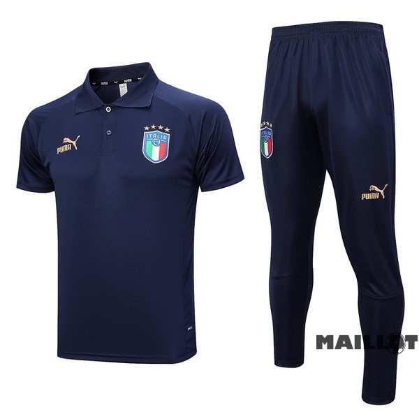 Foot Maillot Pas Cher Ensemble Complet Polo Italie 2022 Bleu II Marine