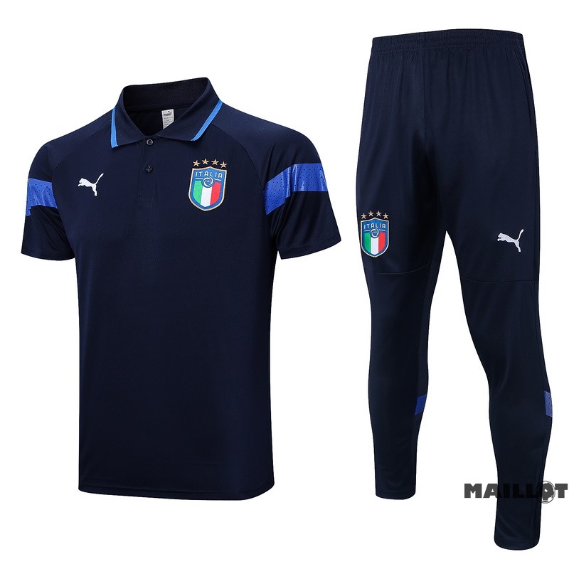 Foot Maillot Pas Cher Ensemble Complet Polo Italie 2022 Bleu I Marine