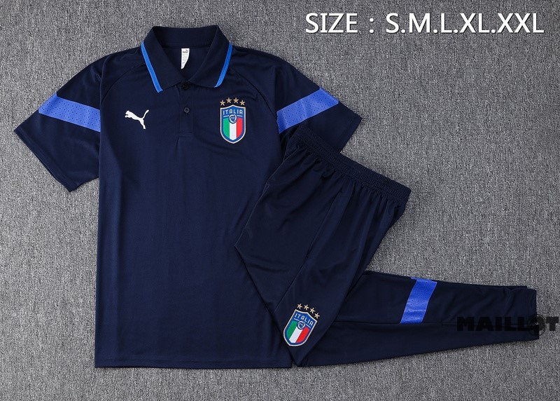 Foot Maillot Pas Cher Ensemble Complet Polo Italie 2022 Bleu I Marine