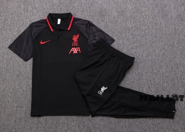 Foot Maillot Pas Cher Ensemble Complet Polo Liverpool 2022 2023 Noir Rouge