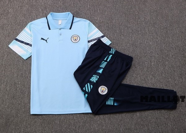 Foot Maillot Pas Cher Ensemble Complet Polo Manchester City 2022 2023 Bleu