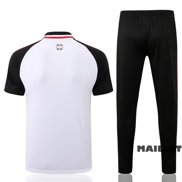 Foot Maillot Pas Cher Ensemble Complet Polo Manchester United 2022 2023 Blanc Noir Rouge