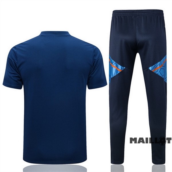 Foot Maillot Pas Cher Ensemble Complet Polo Manchester United 2022 2023 Bleu Orange