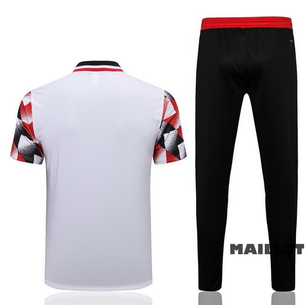 Foot Maillot Pas Cher Ensemble Complet Polo Manchester United 2022 2023 Rouge Blanc Noir