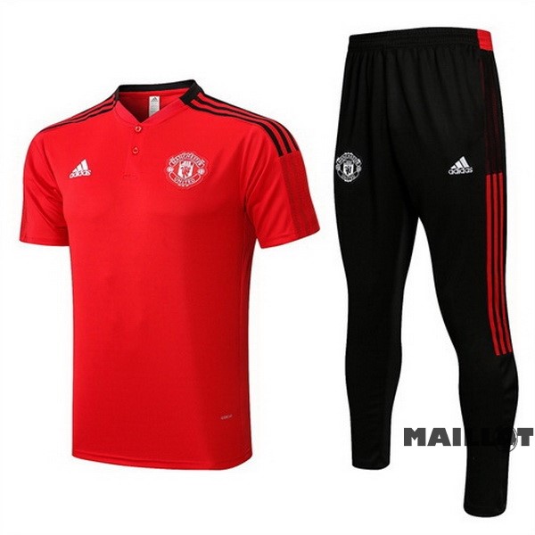 Foot Maillot Pas Cher Ensemble Complet Polo Manchester United 2022 2023 Rouge Noir