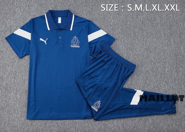 Foot Maillot Pas Cher Ensemble Complet Polo Marsella 2022 2023 Bleu Blanc