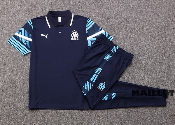 Foot Maillot Pas Cher Ensemble Complet Polo Marsella 2022 2023 Bleu Marine