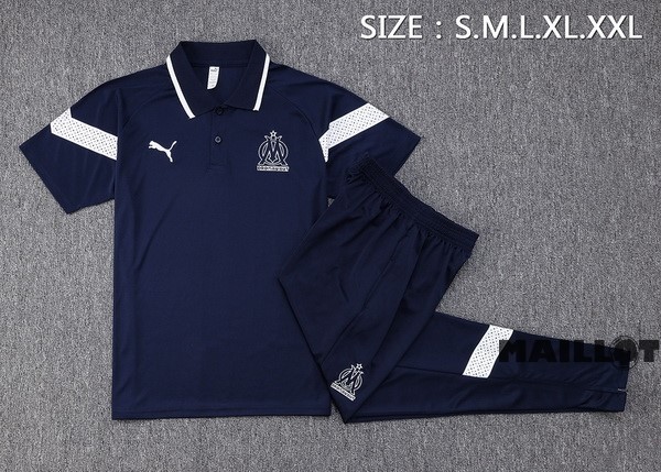 Foot Maillot Pas Cher Ensemble Complet Polo Marsella 2022 2023 Bleu Marine