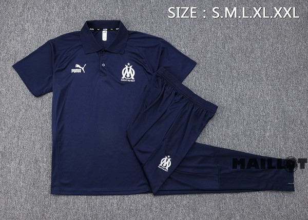 Foot Maillot Pas Cher Ensemble Complet Polo Marsella 2023 2024 Bleu Marine