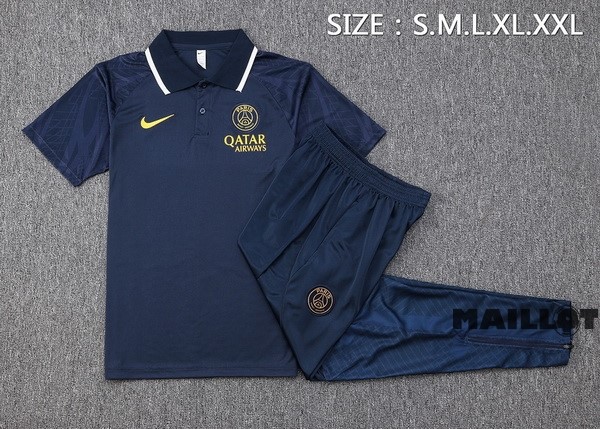 Foot Maillot Pas Cher Ensemble Complet Polo Paris Saint Germain 2023 2024 Bleu Marine
