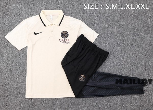 Foot Maillot Pas Cher Ensemble Complet Polo Paris Saint Germain 2023 2024 Jaune Noir