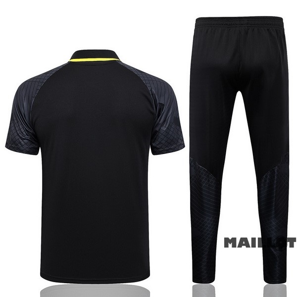 Foot Maillot Pas Cher Ensemble Complet Polo Paris Saint Germain 2023 2024 Noir Jaune