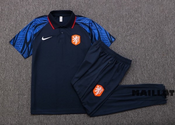 Foot Maillot Pas Cher Ensemble Complet Polo Pays Bas 2022 Bleu Marine