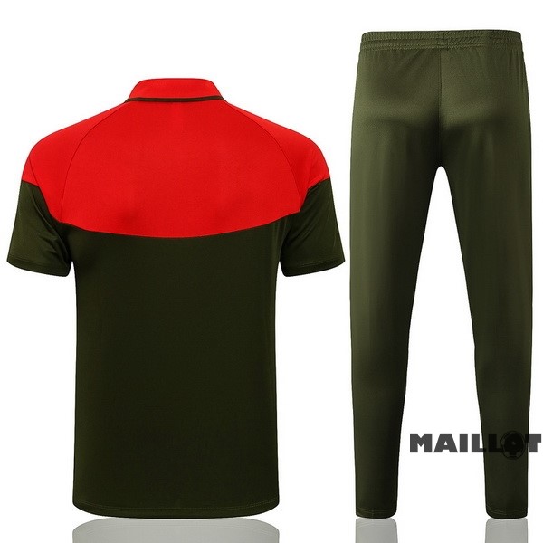 Foot Maillot Pas Cher Ensemble Complet Polo Portugal 2021 Rouge Noir Vert