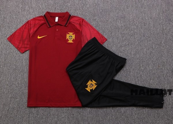 Foot Maillot Pas Cher Ensemble Complet Polo Portugal 2022 Rouge Noir