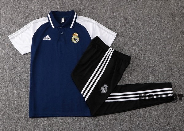 Foot Maillot Pas Cher Ensemble Complet Polo Real Madrid 2022 2023 Noir Blanc
