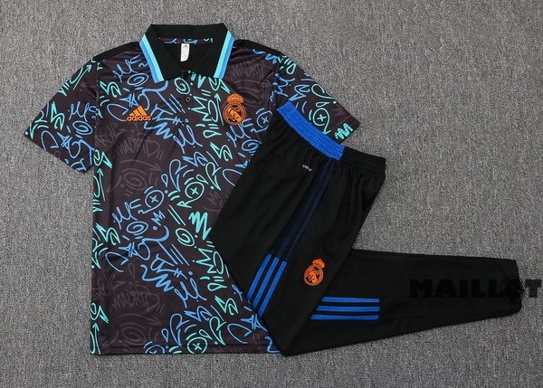 Foot Maillot Pas Cher Ensemble Complet Polo Real Madrid 2022 2023 Noir Vert