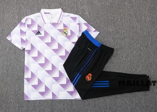 Foot Maillot Pas Cher Ensemble Complet Polo Real Madrid 2022 2023 Purpura Blanc