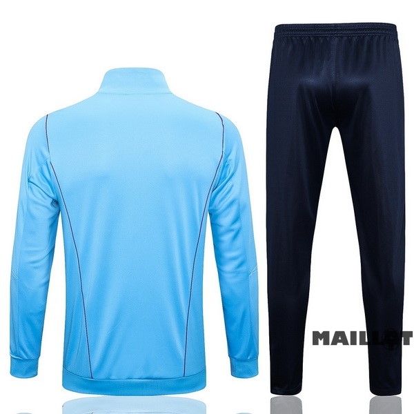 Foot Maillot Pas Cher Ensemble Complet Ropa Deportiva Con Cremallera Enfant Larga Argentine 2022 II Bleu