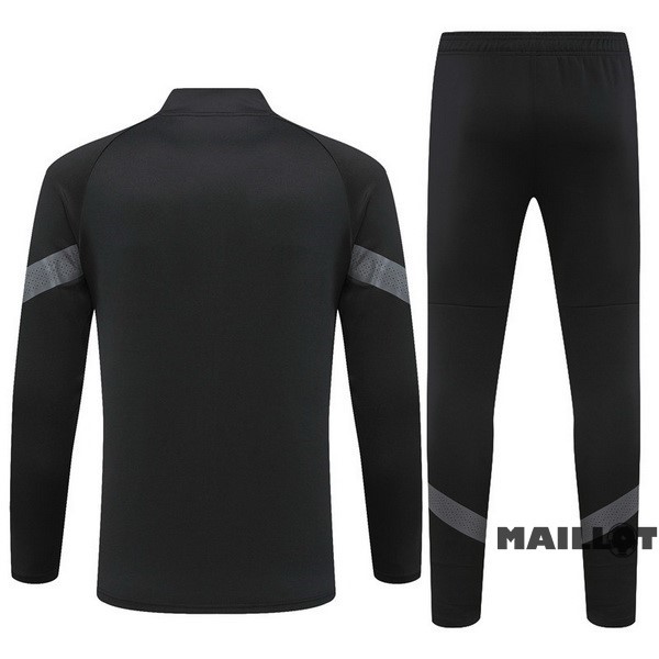 Foot Maillot Pas Cher Ensemble Complet Ropa Deportiva Con Cremallera Larga AC Milan 2022 2023 II Noir