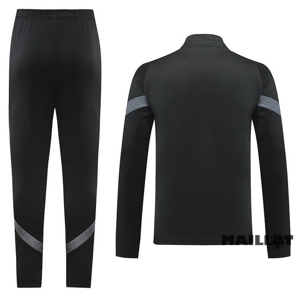 Foot Maillot Pas Cher Ensemble Complet Ropa Deportiva Con Cremallera Larga AC Milan 2022 2023 Noir