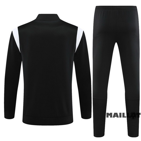 Foot Maillot Pas Cher Ensemble Complet Ropa Deportiva Con Cremallera Larga AC Milan 2023 2024 Noir I Rouge Blanc
