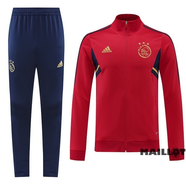 Foot Maillot Pas Cher Ensemble Complet Ropa Deportiva Con Cremallera Larga Ajax 2022 2023 Purpura II Rouge
