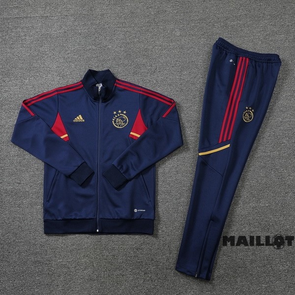 Foot Maillot Pas Cher Ensemble Complet Ropa Deportiva Con Cremallera Larga Ajax 2022 2023 Purpura Rouge