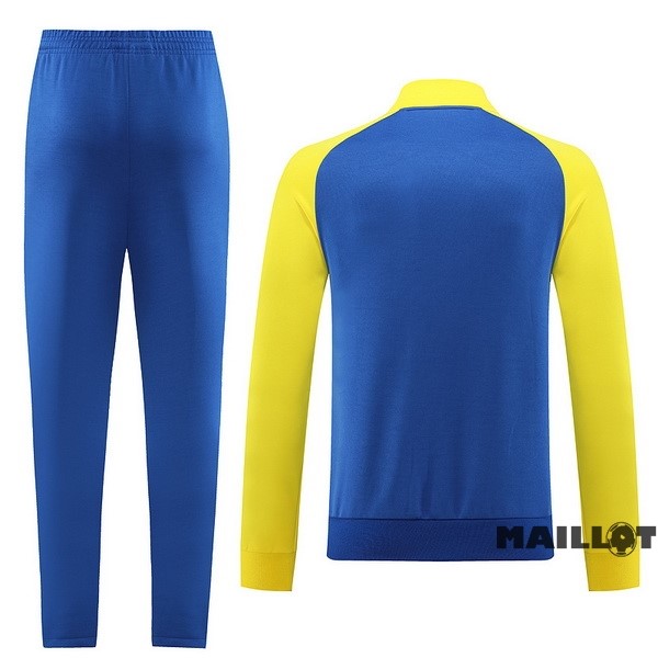 Foot Maillot Pas Cher Ensemble Complet Ropa Deportiva Con Cremallera Larga Al Nassr 2023 2024 Bleu Jaune