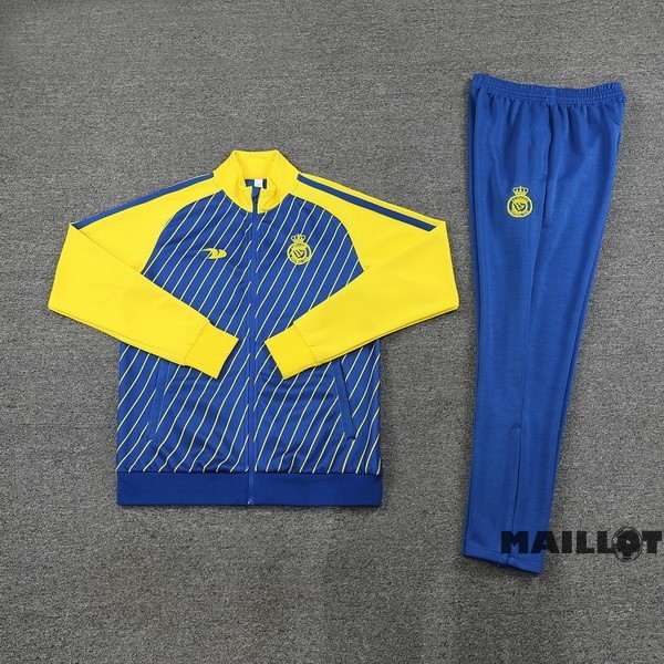 Foot Maillot Pas Cher Ensemble Complet Ropa Deportiva Con Cremallera Larga Al Nassr 2023 2024 Bleu Jaune