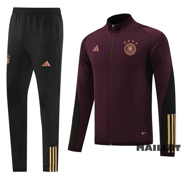 Foot Maillot Pas Cher Ensemble Complet Ropa Deportiva Con Cremallera Larga Allemagne 2022 Bordeaux