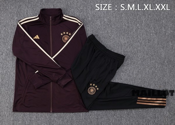 Foot Maillot Pas Cher Ensemble Complet Ropa Deportiva Con Cremallera Larga Allemagne 2022 Bordeaux