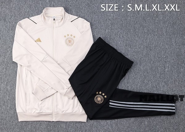 Foot Maillot Pas Cher Ensemble Complet Ropa Deportiva Con Cremallera Larga Allemagne 2022 Jaune Noir