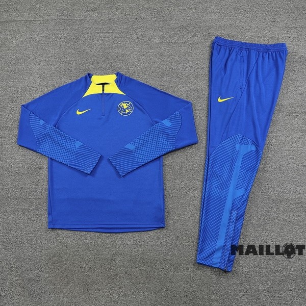 Foot Maillot Pas Cher Ensemble Complet Ropa Deportiva Con Cremallera Larga América 2023 2024 Bleu
