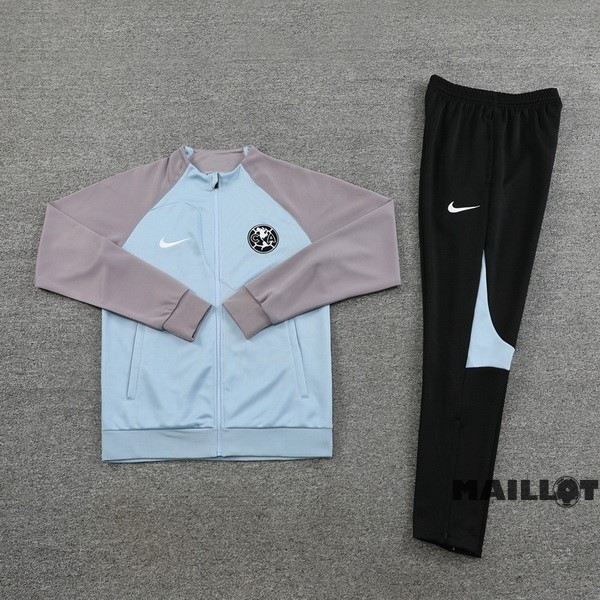 Foot Maillot Pas Cher Ensemble Complet Ropa Deportiva Con Cremallera Larga América 2023 2024 Noir Bleu