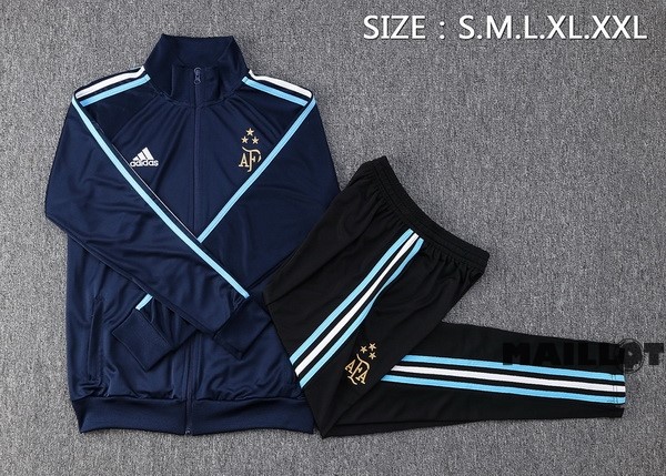 Foot Maillot Pas Cher Ensemble Complet Ropa Deportiva Con Cremallera Larga Argentine 2023 Bleu