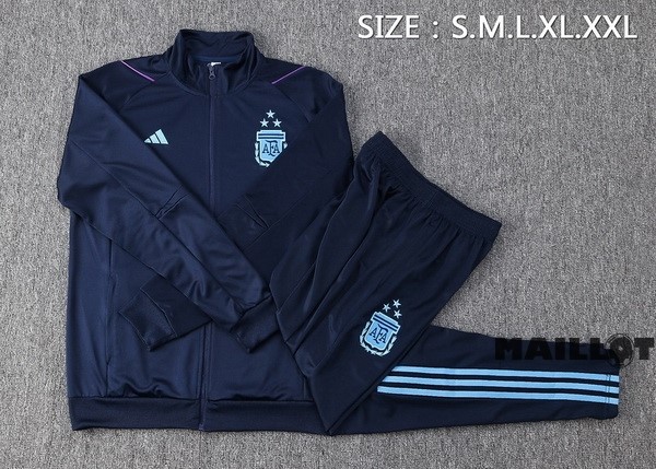 Foot Maillot Pas Cher Ensemble Complet Ropa Deportiva Con Cremallera Larga Argentine 2023 Bleu
