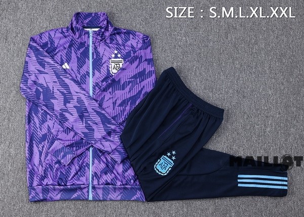 Foot Maillot Pas Cher Ensemble Complet Ropa Deportiva Con Cremallera Larga Argentine 2023 Purpura