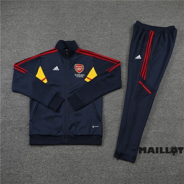 Foot Maillot Pas Cher Ensemble Complet Ropa Deportiva Con Cremallera Larga Arsenal 2022 2023 Bleu Marine I Jaune