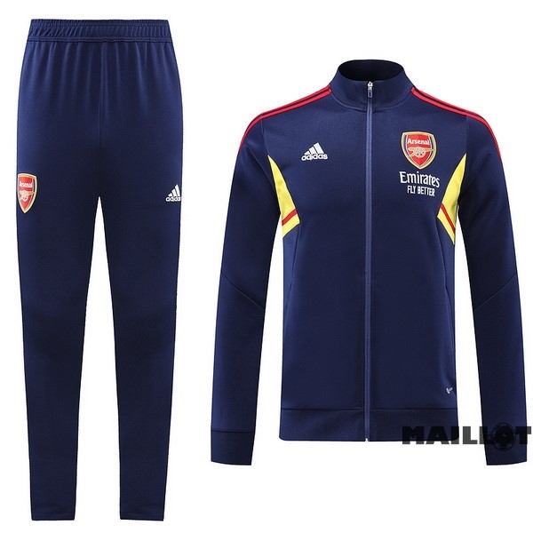 Foot Maillot Pas Cher Ensemble Complet Ropa Deportiva Con Cremallera Larga Arsenal 2022 2023 Bleu Marine Jaune