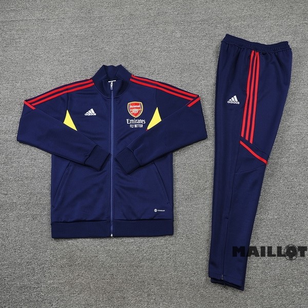 Foot Maillot Pas Cher Ensemble Complet Ropa Deportiva Con Cremallera Larga Arsenal 2022 2023 Bleu Marine Jaune