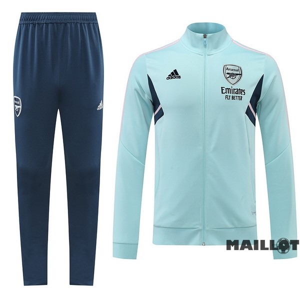 Foot Maillot Pas Cher Ensemble Complet Ropa Deportiva Con Cremallera Larga Arsenal 2022 2023 Bleu Vert