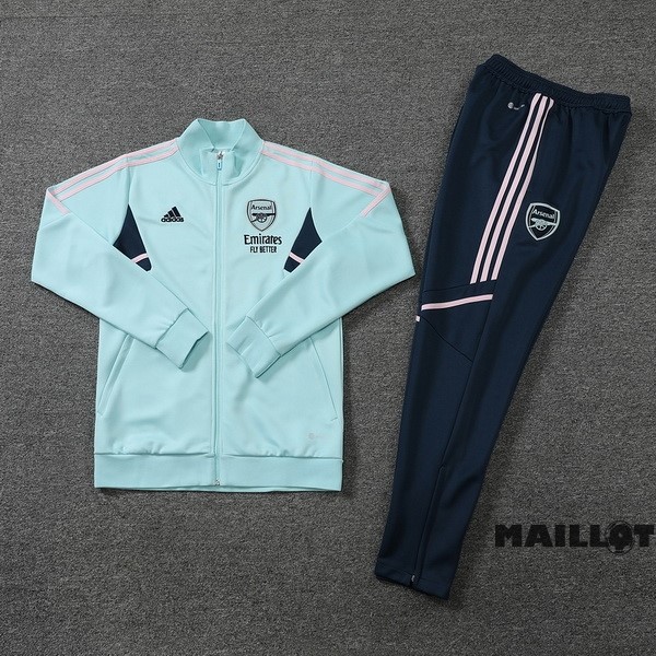 Foot Maillot Pas Cher Ensemble Complet Ropa Deportiva Con Cremallera Larga Arsenal 2022 2023 Bleu Vert