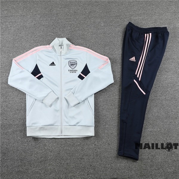 Foot Maillot Pas Cher Ensemble Complet Ropa Deportiva Con Cremallera Larga Arsenal 2022 2023 Gris Bleu