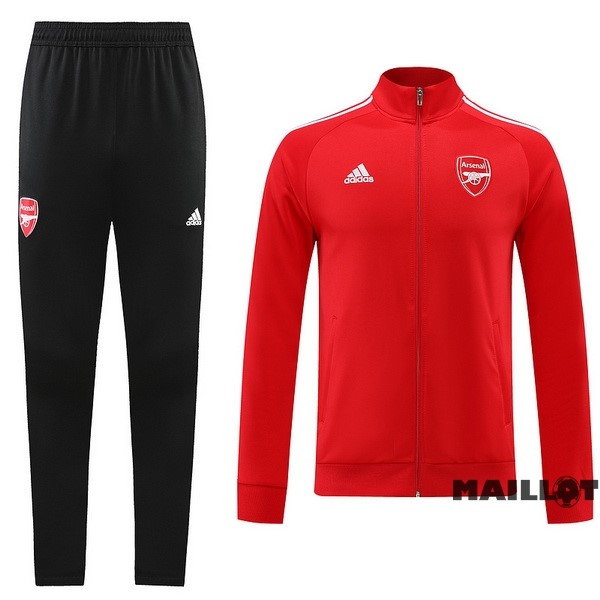 Foot Maillot Pas Cher Ensemble Complet Ropa Deportiva Con Cremallera Larga Arsenal 2022 2023 Noir Rouge