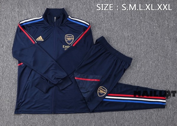 Foot Maillot Pas Cher Ensemble Complet Ropa Deportiva Con Cremallera Larga Arsenal 2023 2024 Bleu Marine