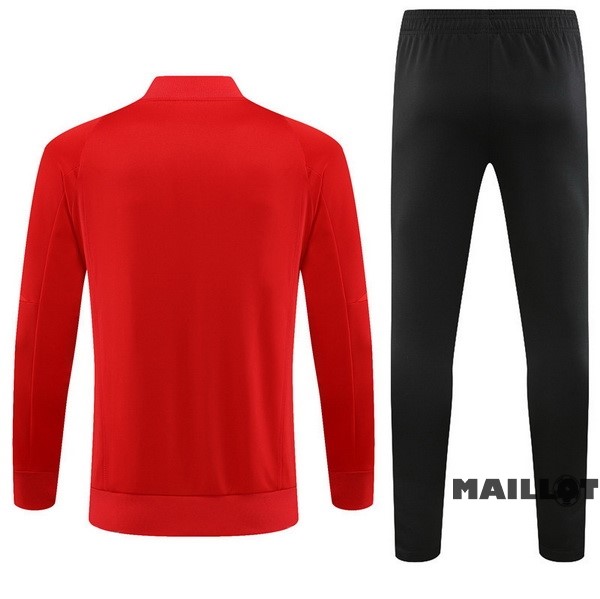 Foot Maillot Pas Cher Ensemble Complet Ropa Deportiva Con Cremallera Larga Arsenal 2023 2024 Rouge Noir
