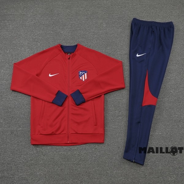 Foot Maillot Pas Cher Ensemble Complet Ropa Deportiva Con Cremallera Larga Atlético Madrid 2022 2023 Bleu Rouge