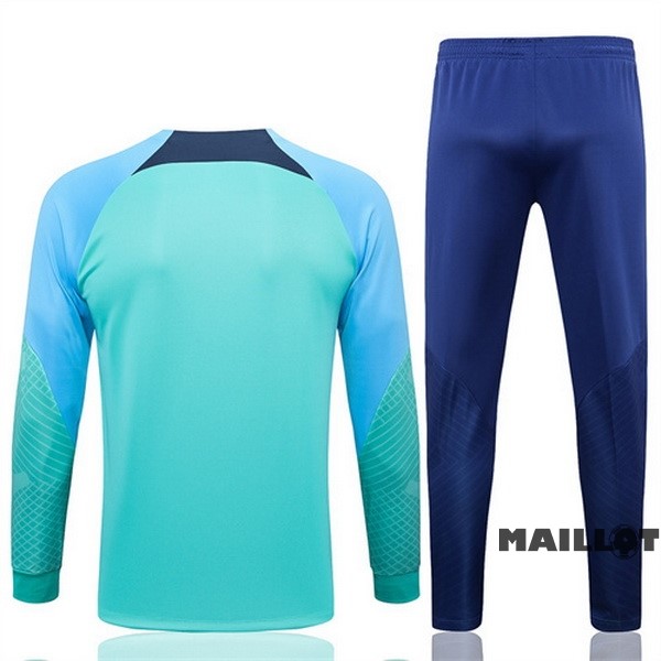 Foot Maillot Pas Cher Ensemble Complet Ropa Deportiva Con Cremallera Larga Barcelona 2022 2023 Bleu
